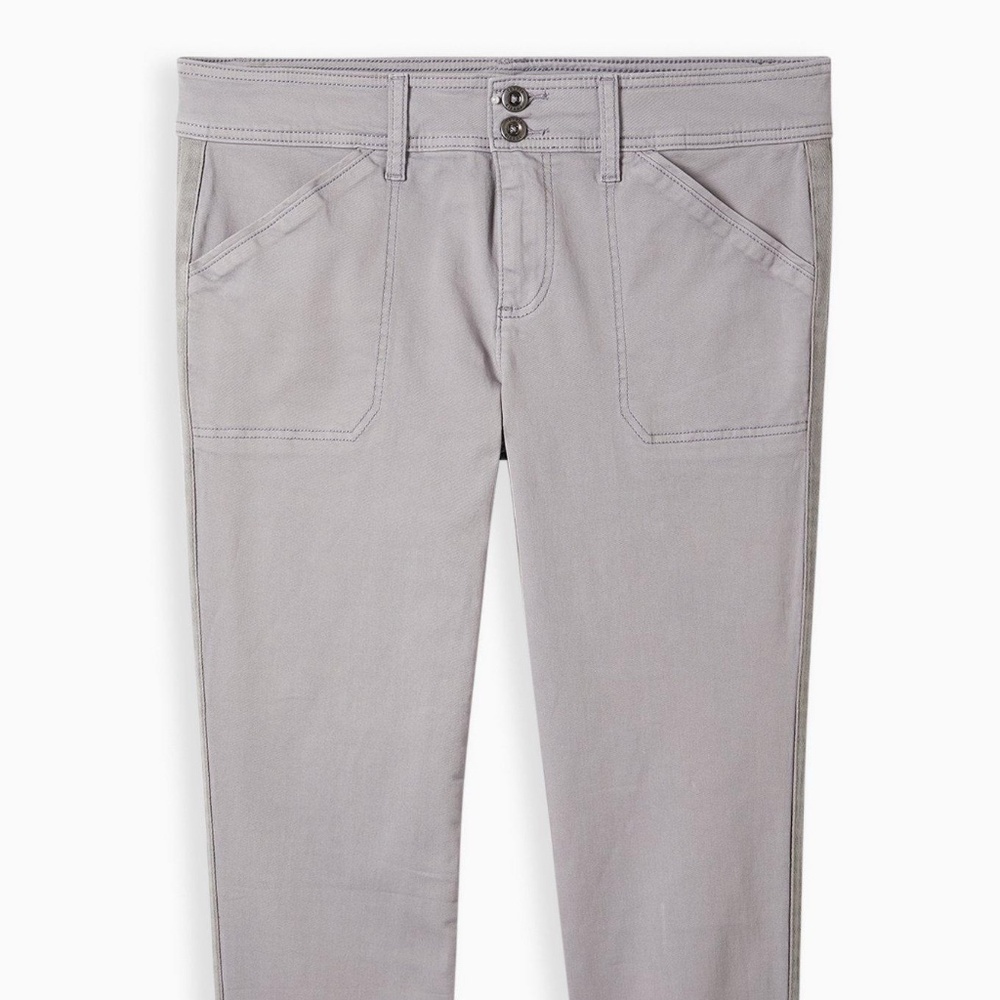 Torrid Gray Aviator Cropped Twill Pants - Picture 2 of 5